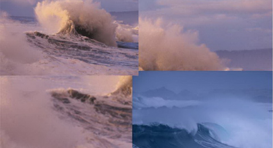 Движение воды в океане — морские волны, цунами, приливы и отливы.